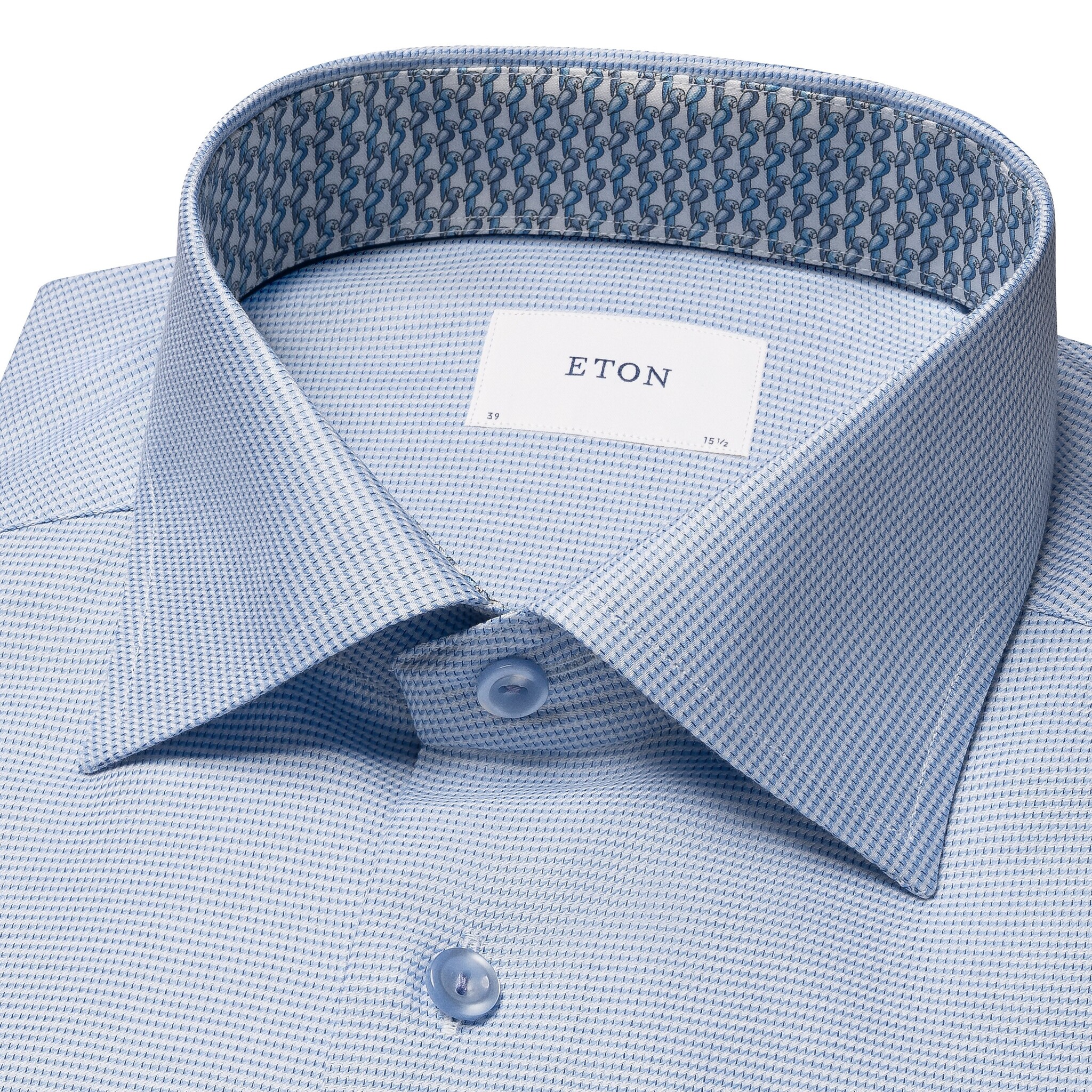 Eton Semi Solid effect Dobby shirt with trim