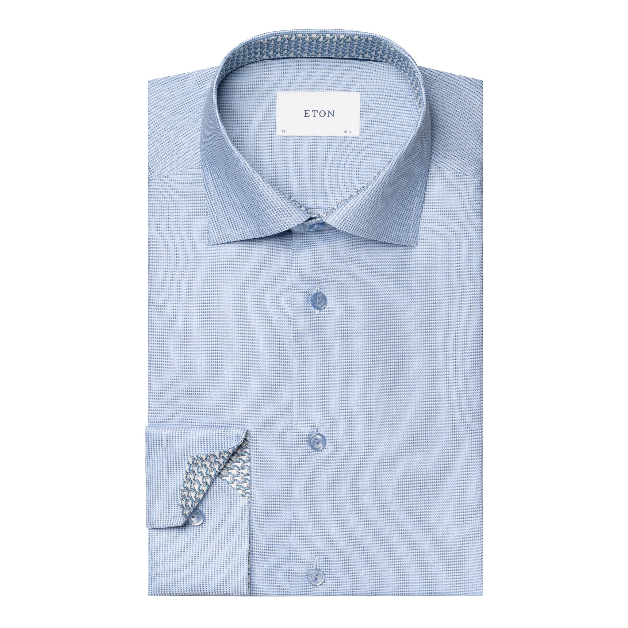 Eton Semi Solid effect Dobby shirt with trim