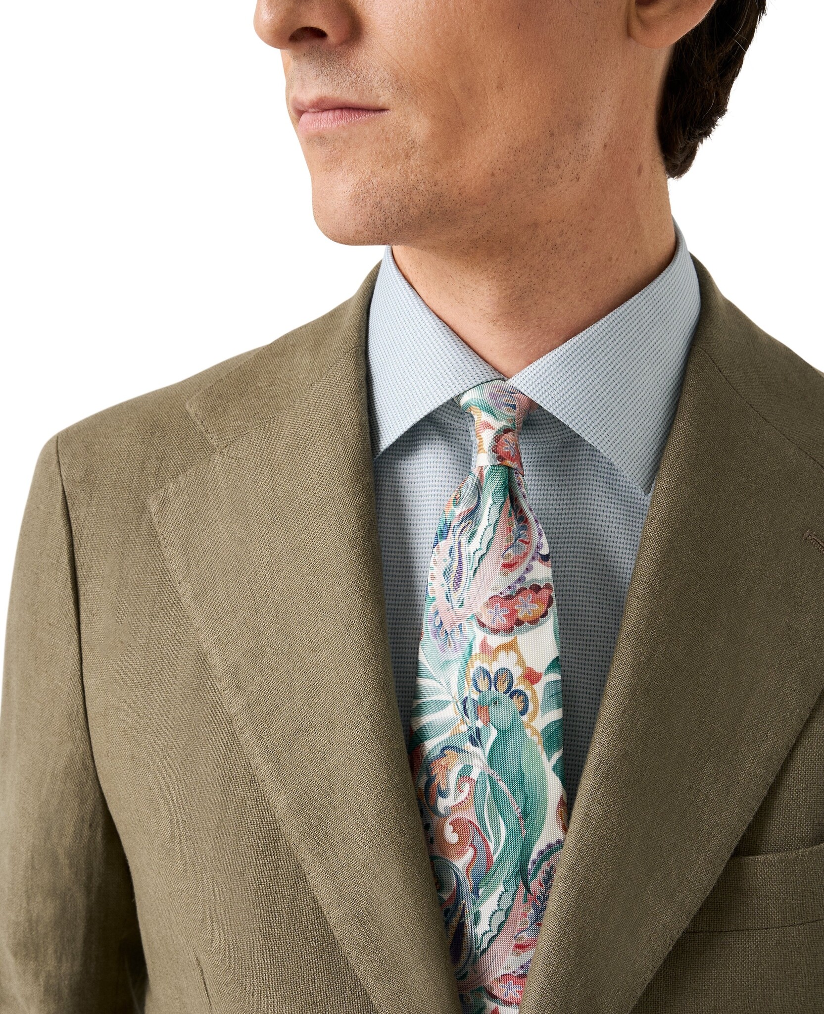 Eton Semi Solid effect Dobby shirt with trim