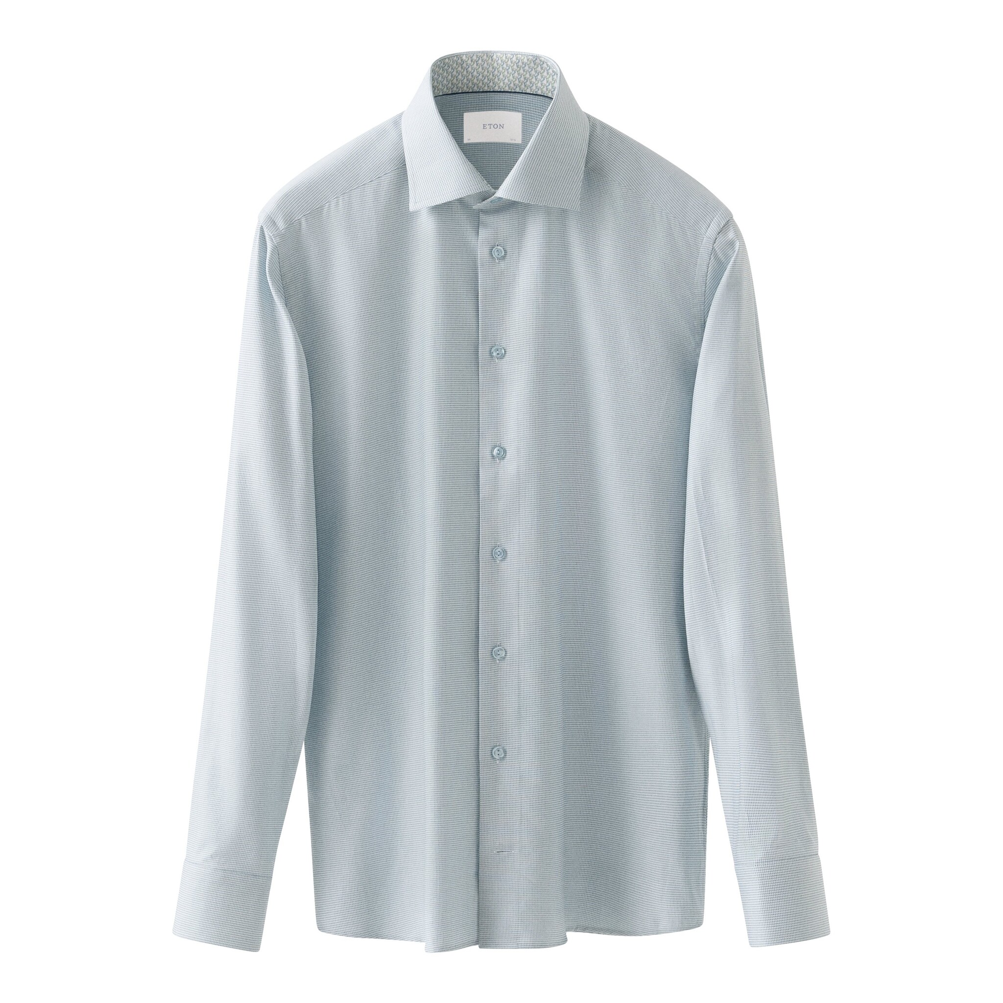 Eton Semi Solid effect Dobby shirt with trim