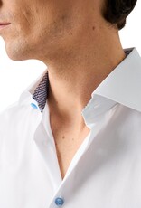 Eton White Solid Signature Twill with Geometric trim