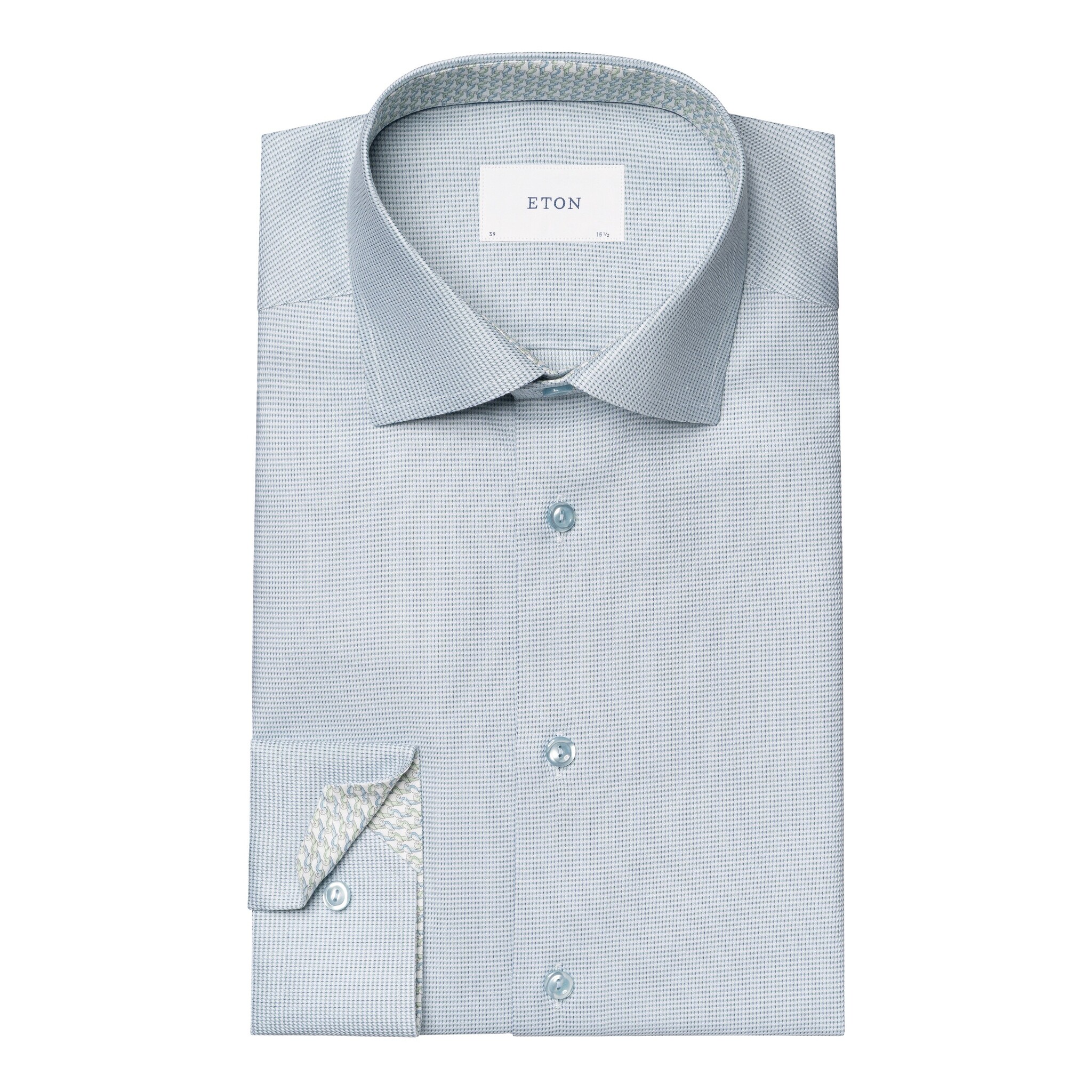 Eton Semi Solid effect Dobby shirt with trim