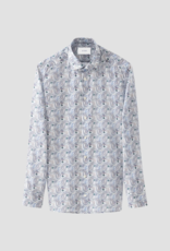 Eton Paisley print lyocell/twill shirt blue