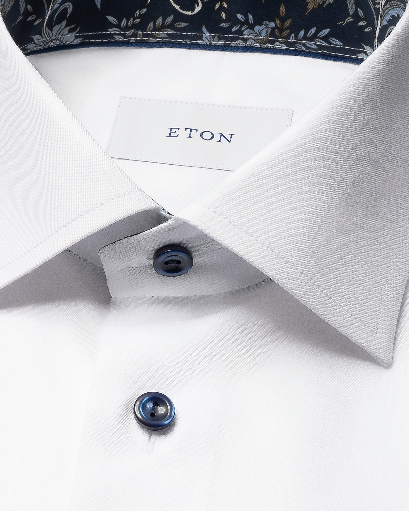Eton Signature Twill with Floral Trim