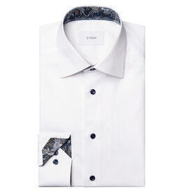 Eton Signature Twill with Floral Trim