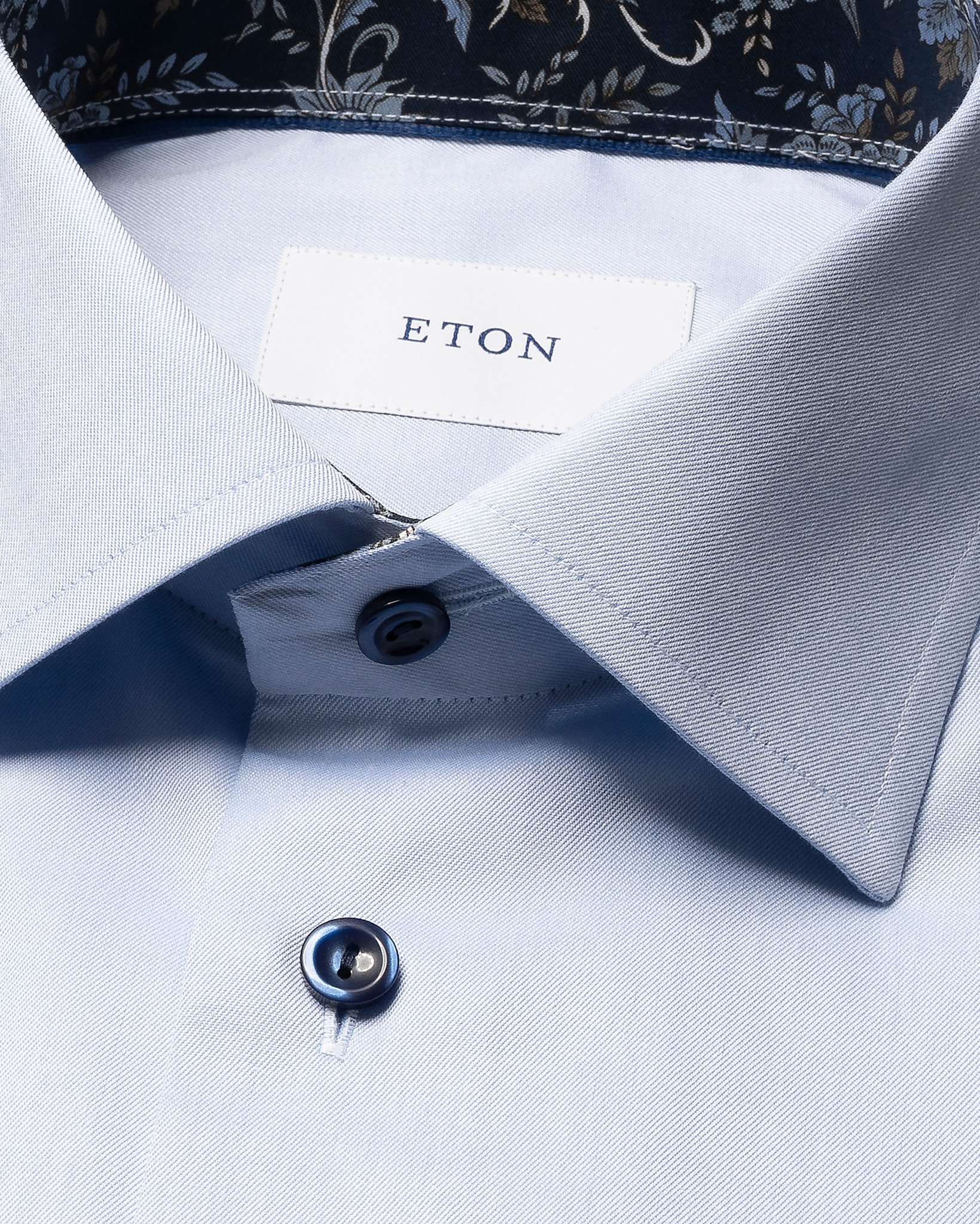 Eton Signature Twill with Floral Trim