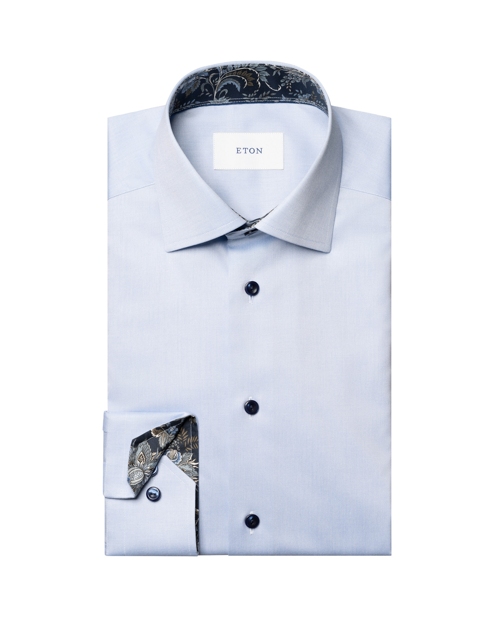 Eton Signature Twill with Floral Trim