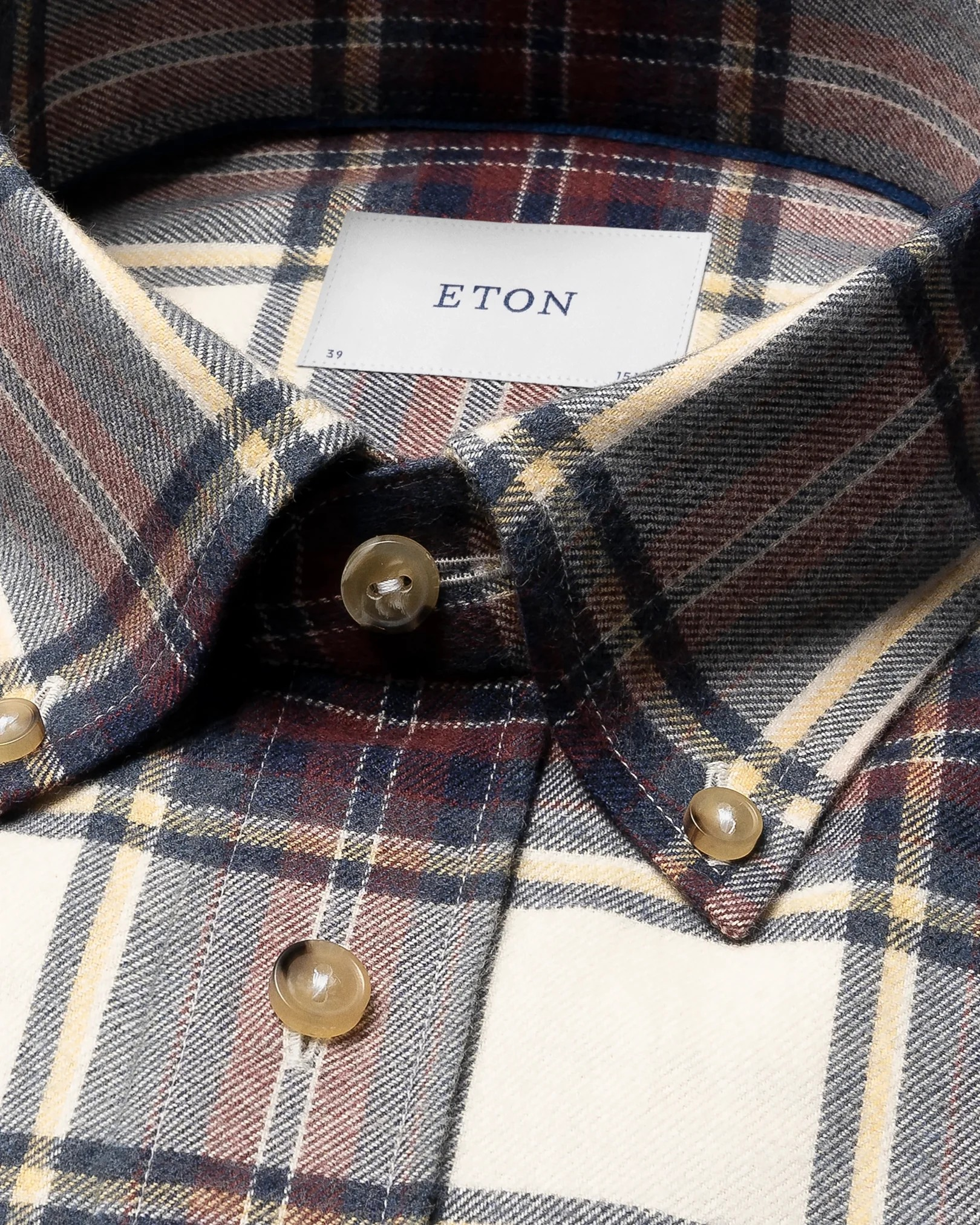 Eton Luxury Plaid Check Flannel Shirt