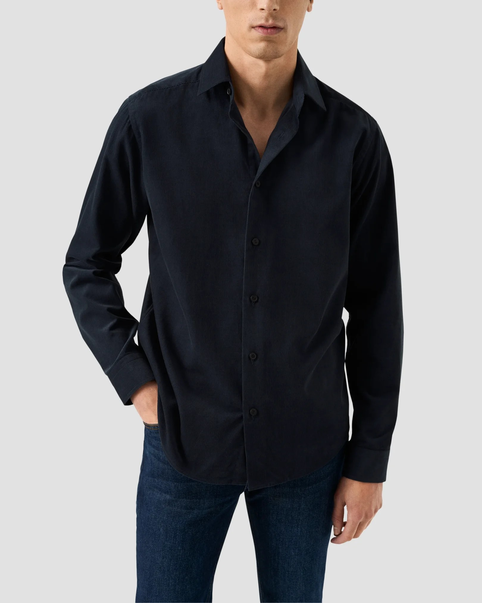 Eton Luxury Fine Corduroy Shirt - Navy