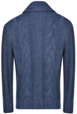 Gran Sasso Cable Knit Shawl Collared Cardigan