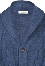 Gran Sasso Cable Knit Shawl Collared Cardigan