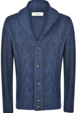Gran Sasso Cable Knit Shawl Collared Cardigan