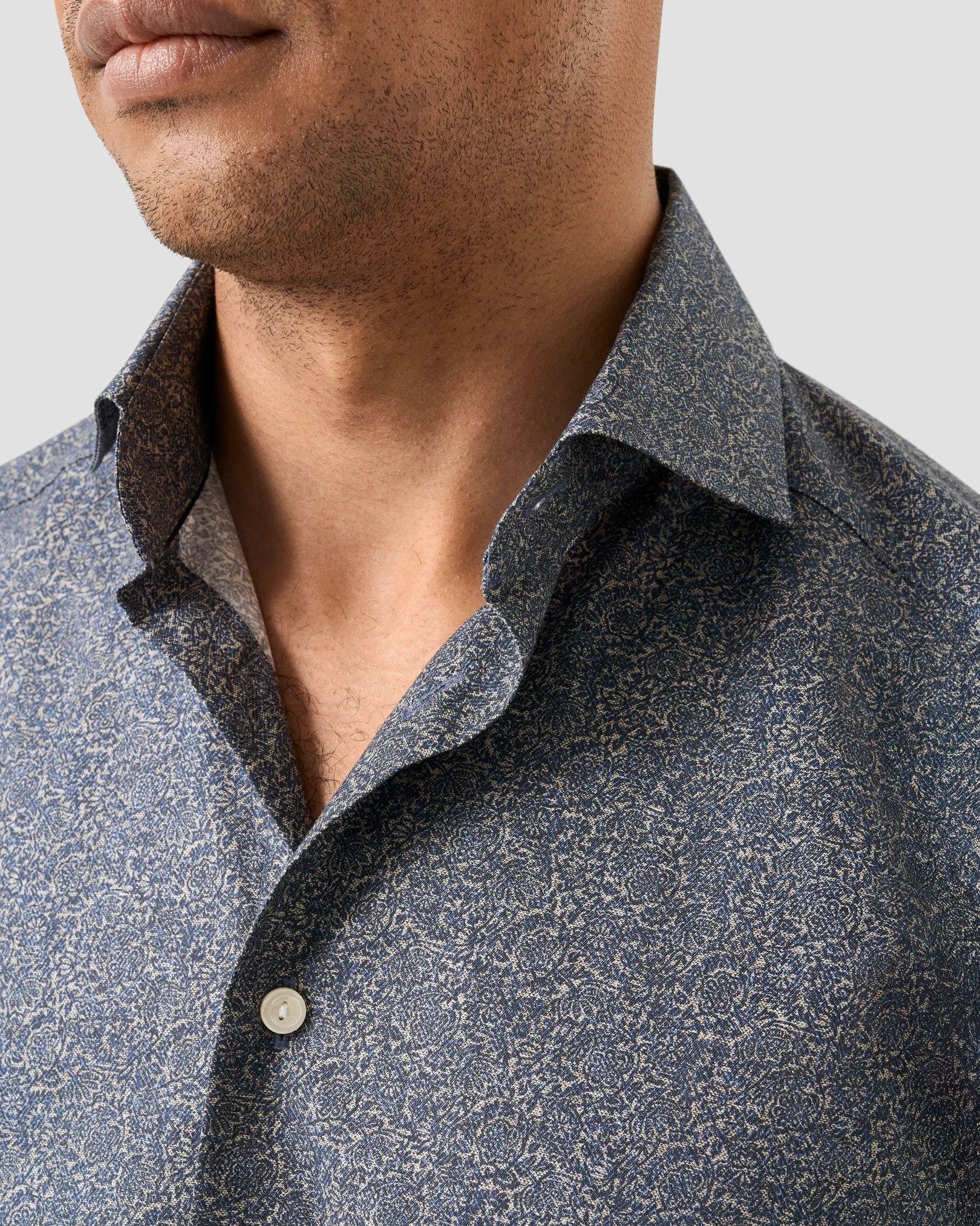 Eton Tonal Ornamental Twill Print Shirt