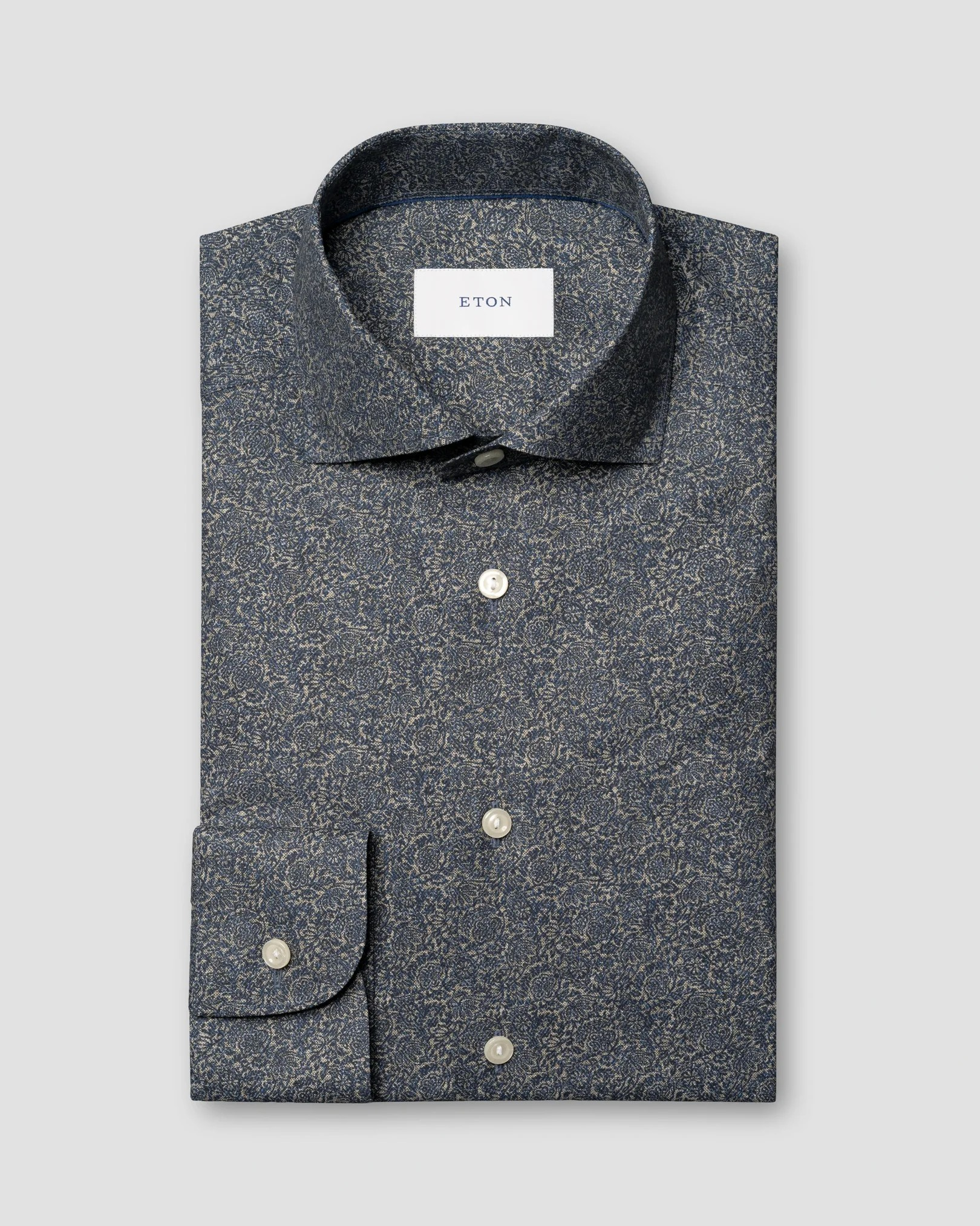 Eton Tonal Ornamental Twill Print Shirt