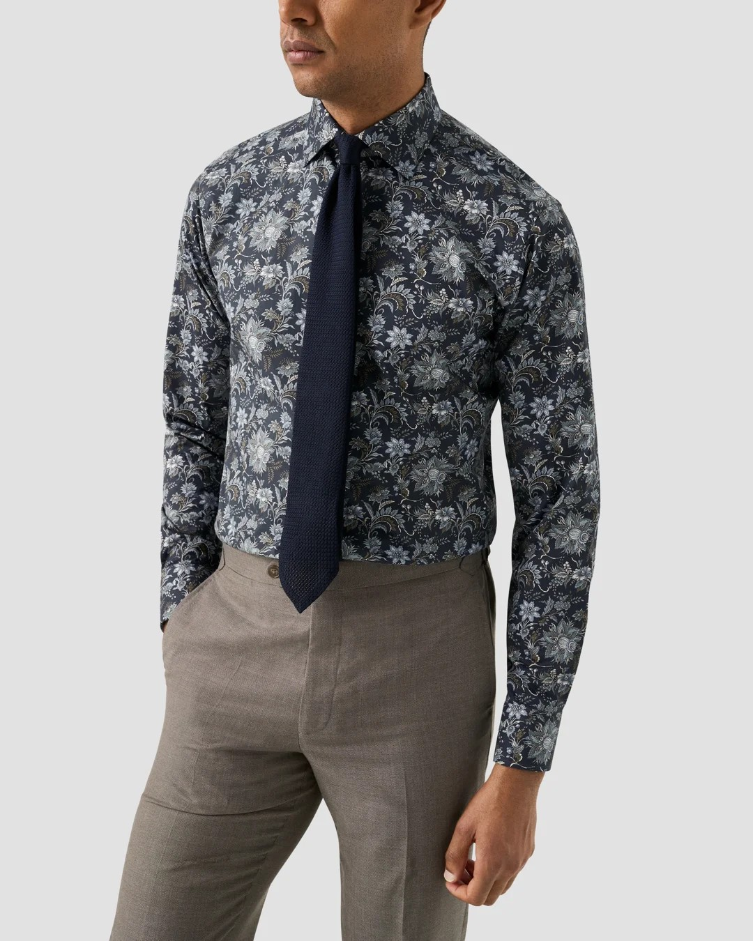 Eton Floral Print Signature Twill Shirt