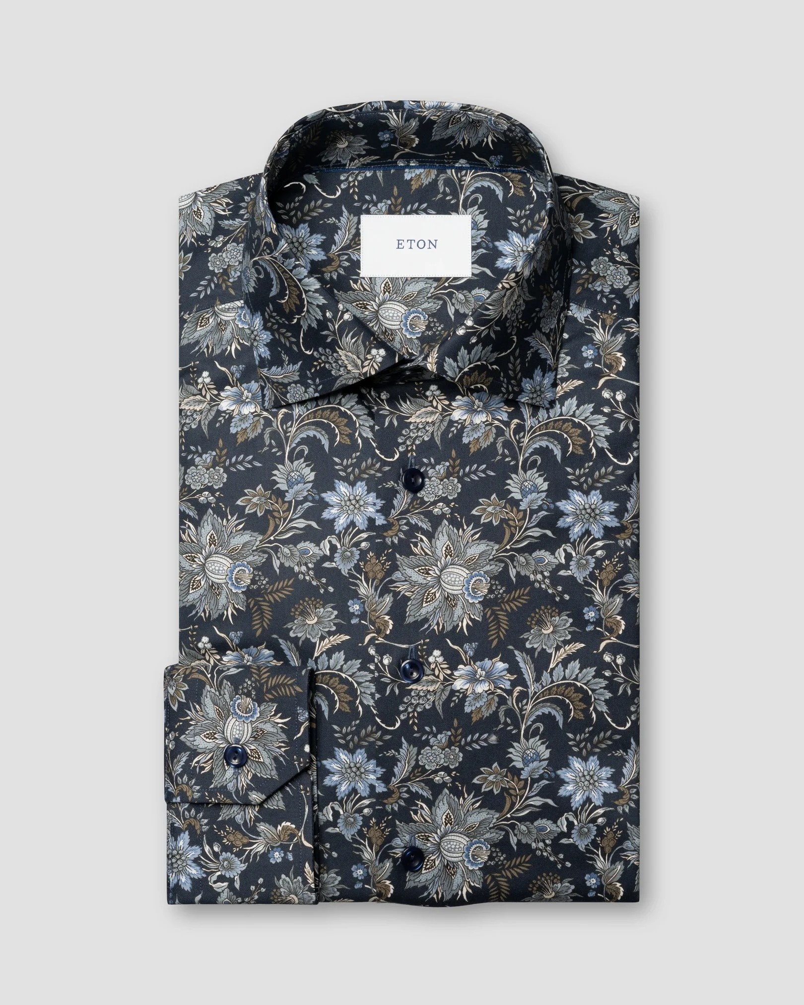 Eton Floral Print Signature Twill Shirt