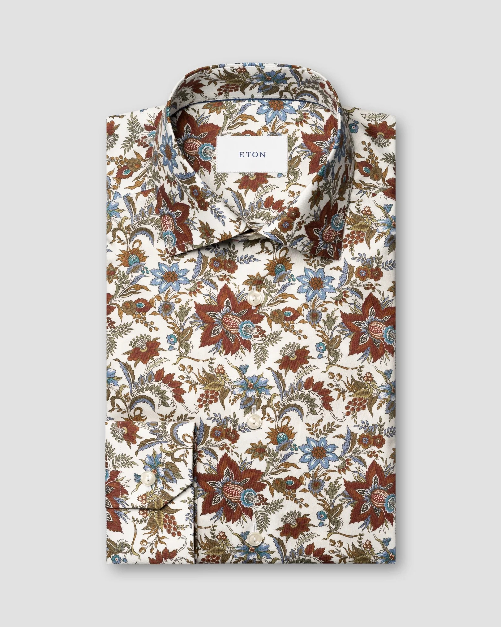 Eton Floral Print Signature Twill Shirt