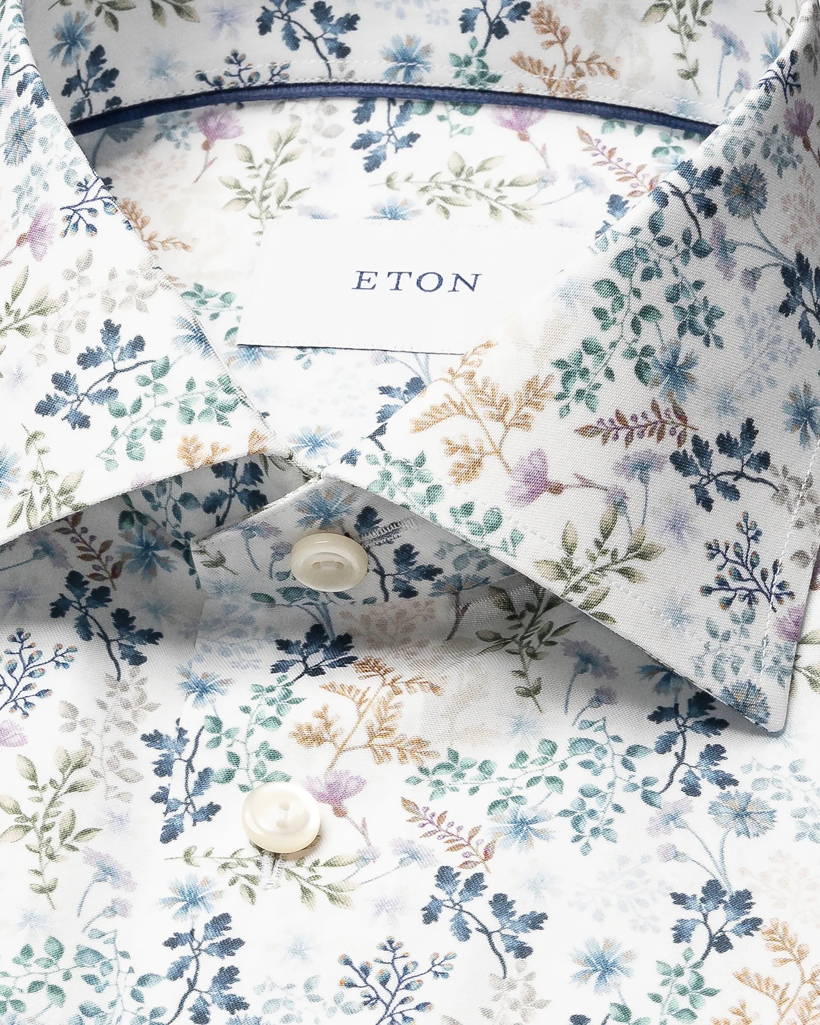 Eton Elegant Floral Print Twill Shirt
