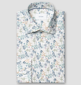 Eton Elegant Floral Print Twill Shirt