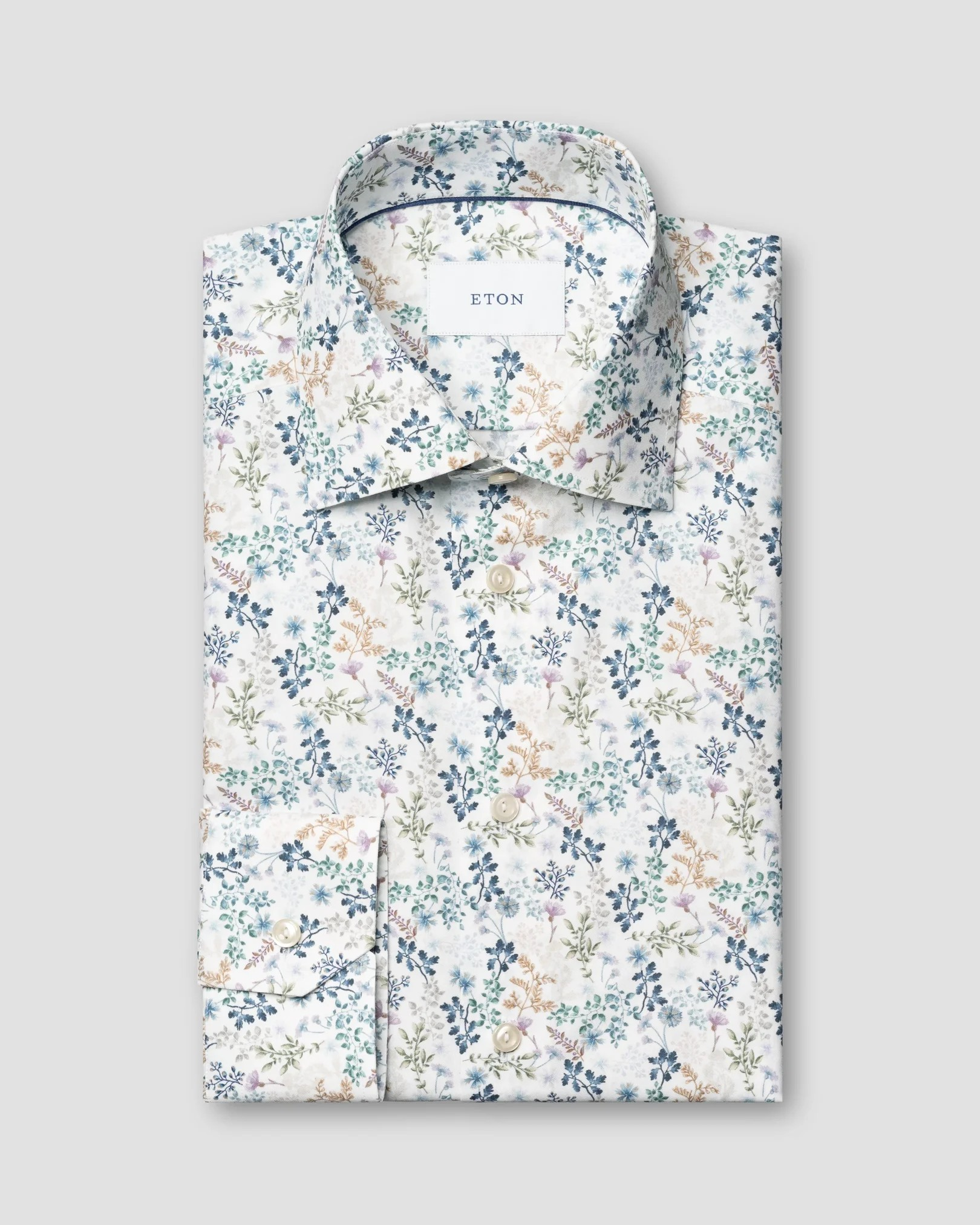Eton Elegant Floral Print Twill Shirt