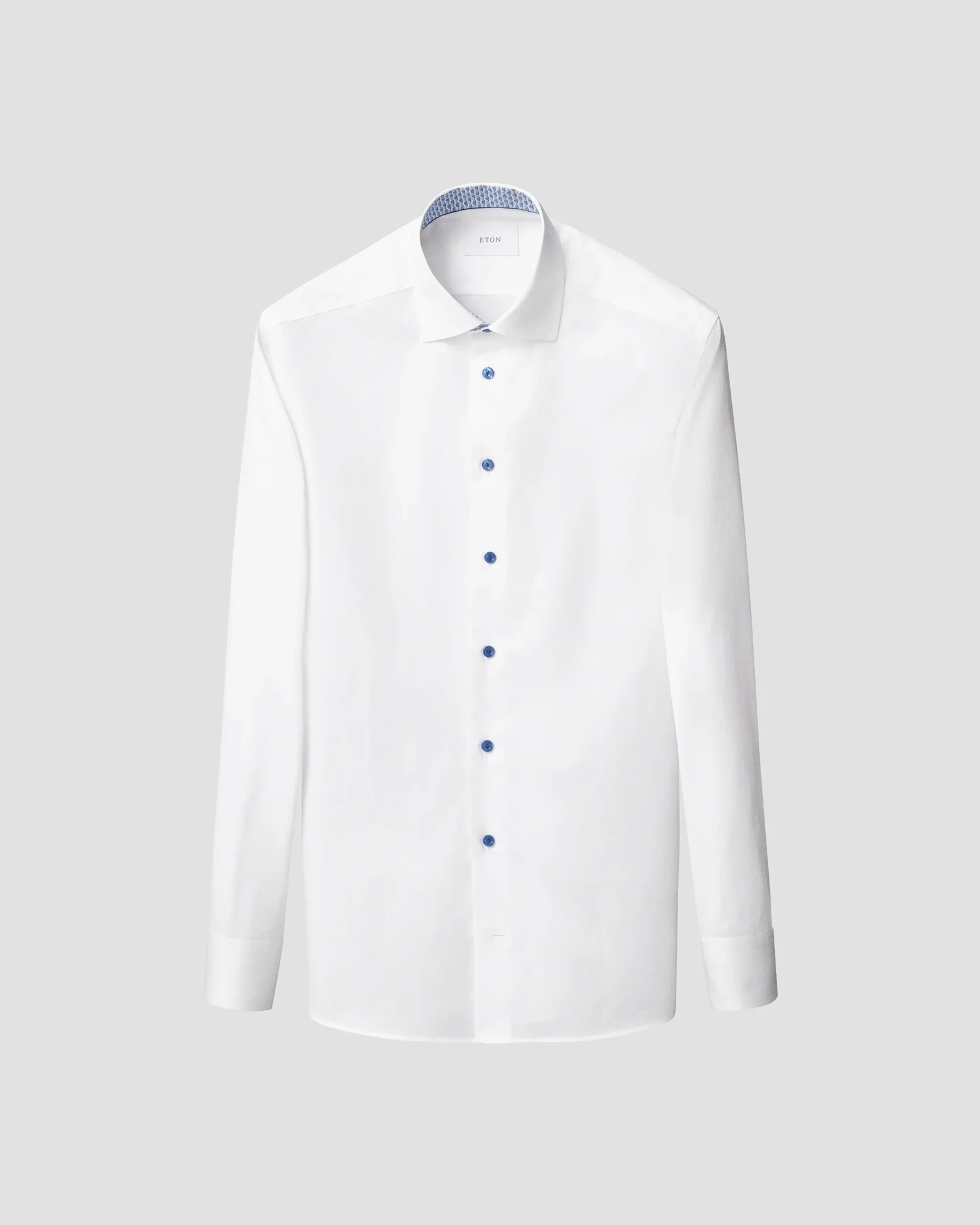 Eton Signature Twill shirt with mid-blue trim
