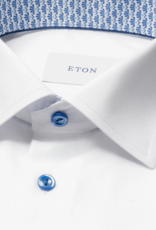 Eton Signature Twill shirt with mid-blue trim