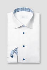 Eton Signature Twill shirt with mid-blue trim