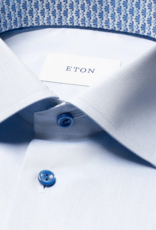 Eton Signature Twill shirt with mid-blue trim