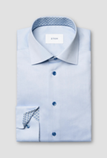 Eton Signature Twill shirt with mid-blue trim