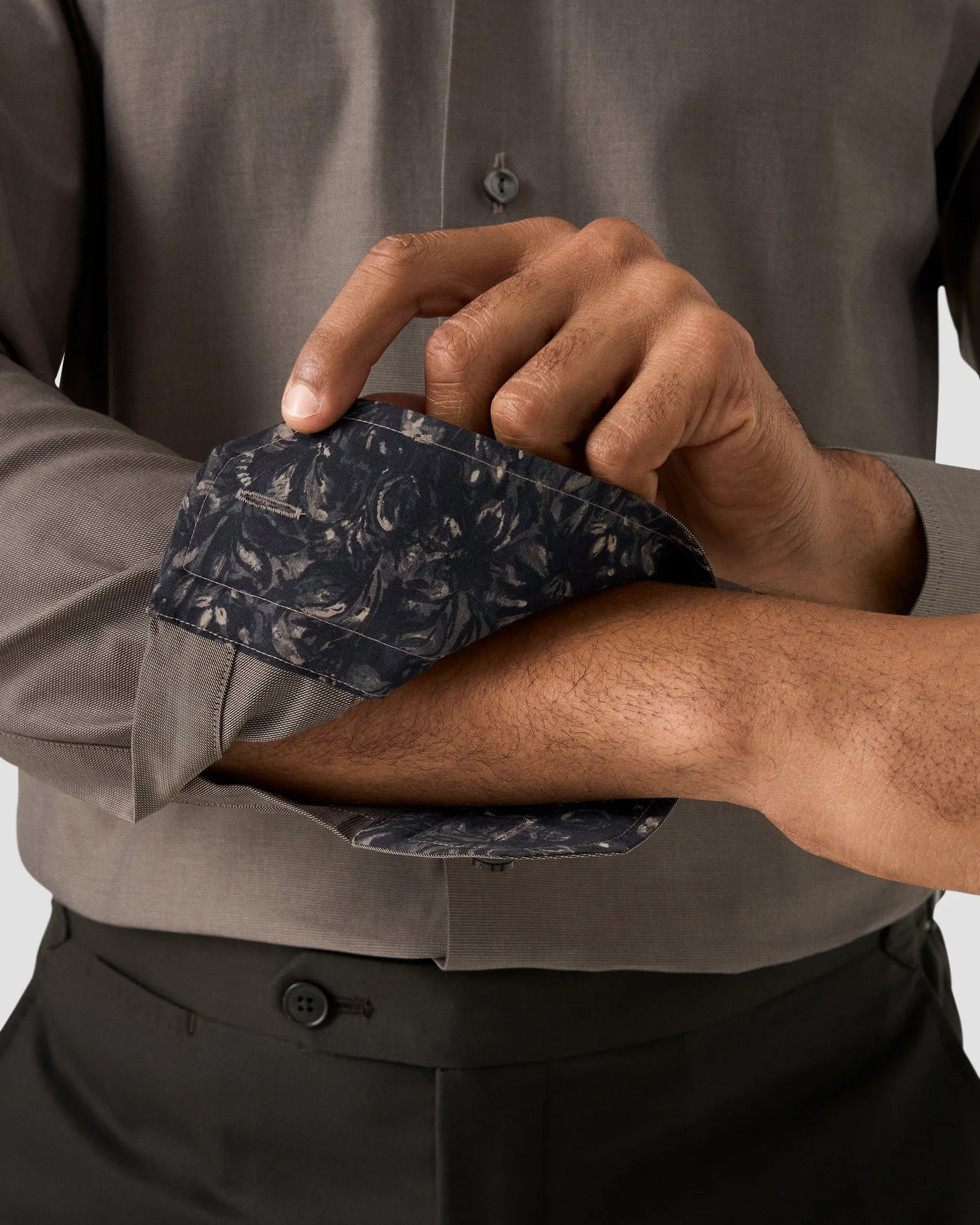 Eton Semi Solid Twill with Floral Trim