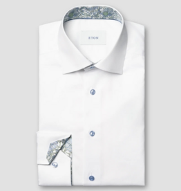 Eton Signature Twill with Floral contrast detail