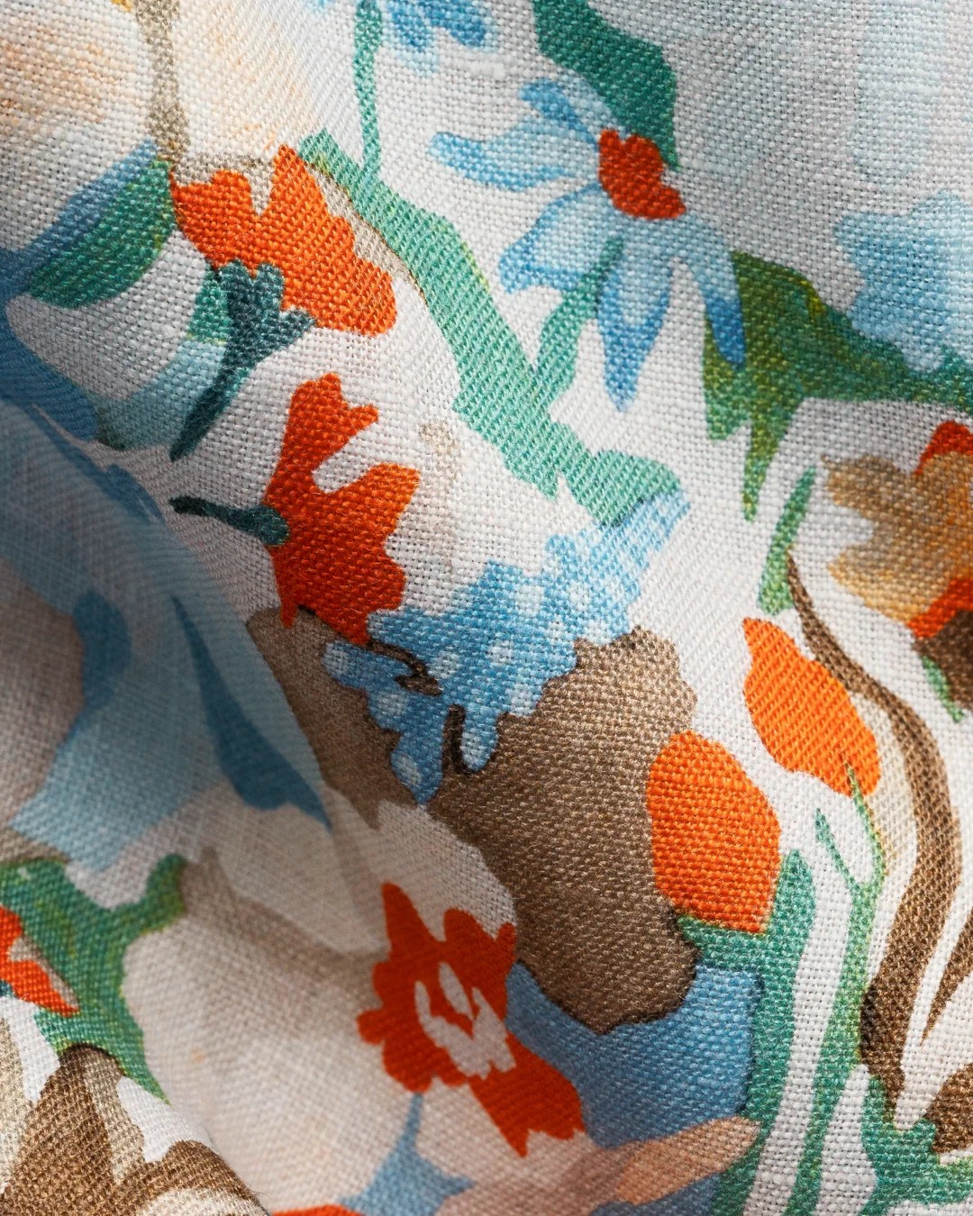 Eton Floral Print Linen Shirt