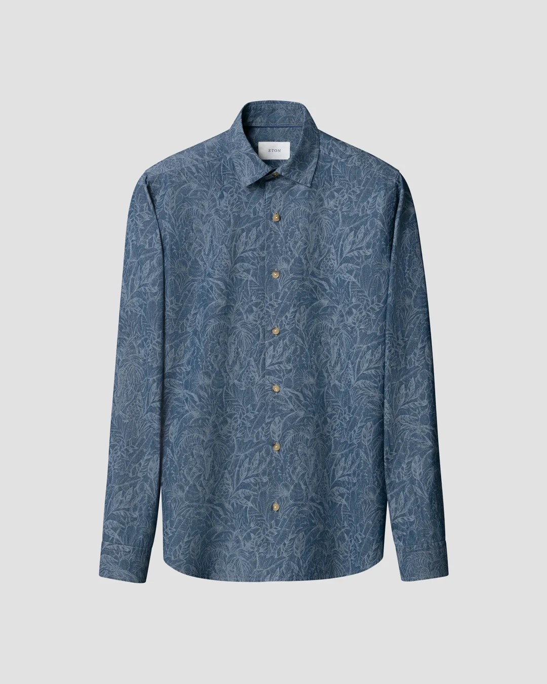 Eton Floral Indigo Dyed Denim shirt