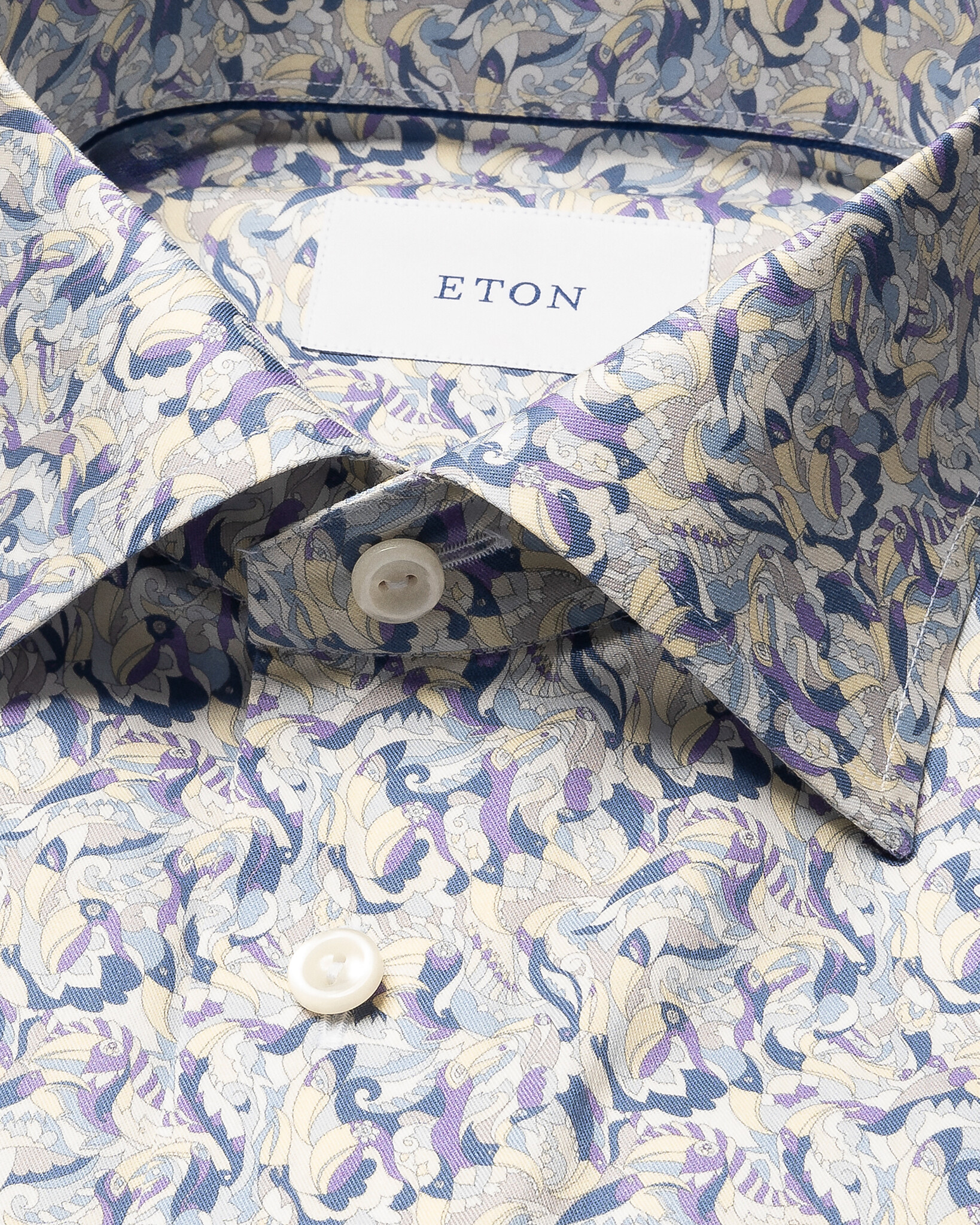 Eton Purple Motif Signature Twill Shirt