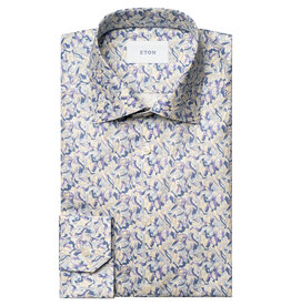 Eton Purple Motif Signature Twill Shirt