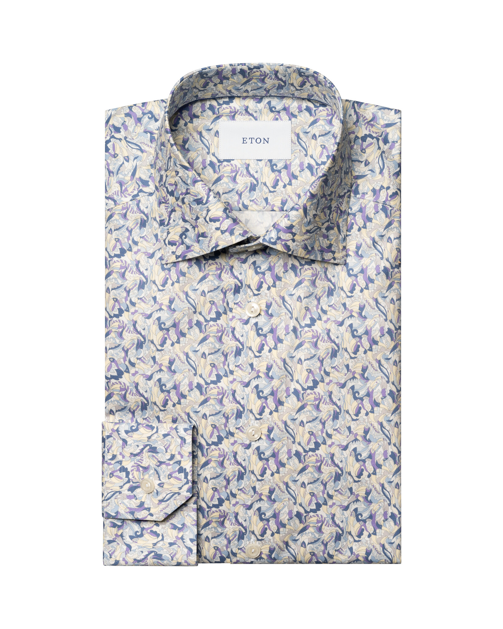 Eton Purple Motif Signature Twill Shirt