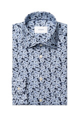 Eton Blue Paisley Print Twill Shirt