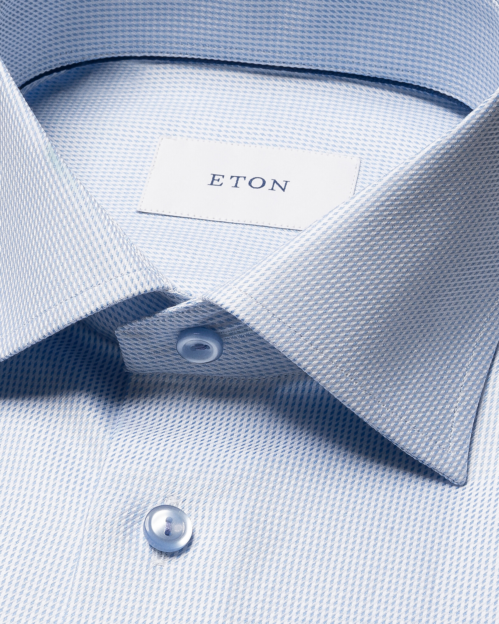 Eton Ultra Soft Twill Shirt with Pale Blue button
