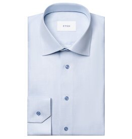 Eton Ultra Soft Twill Shirt with Pale Blue button