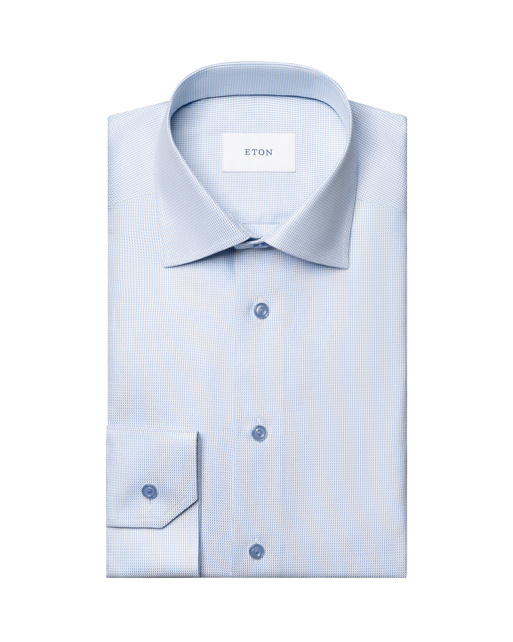Eton Ultra Soft Twill Shirt with Pale Blue button