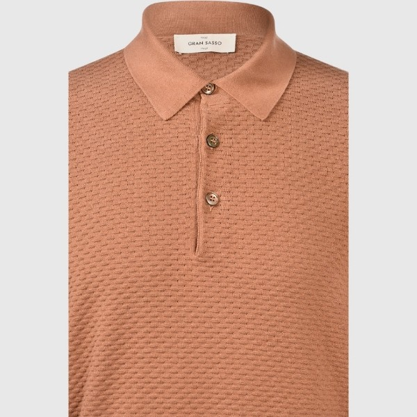 Gran Sasso Textured Popcorn Knitted Polo