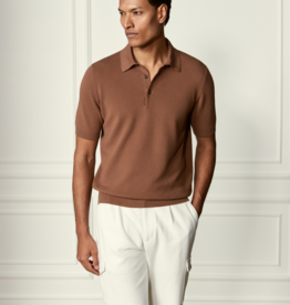 Gran Sasso Textured Popcorn Knitted Polo