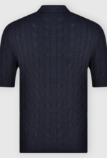 Gran Sasso Ribbed and Cable Knit Polo