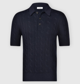 Gran Sasso Ribbed and Cable Knit Polo