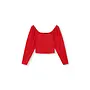 PUFFED SHOULDER TOP CHERRY
