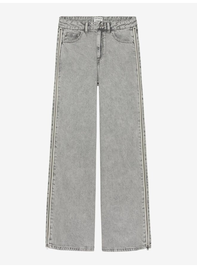 LOOSE FIT JEANS WITH ZIPPER DETAIL 6400