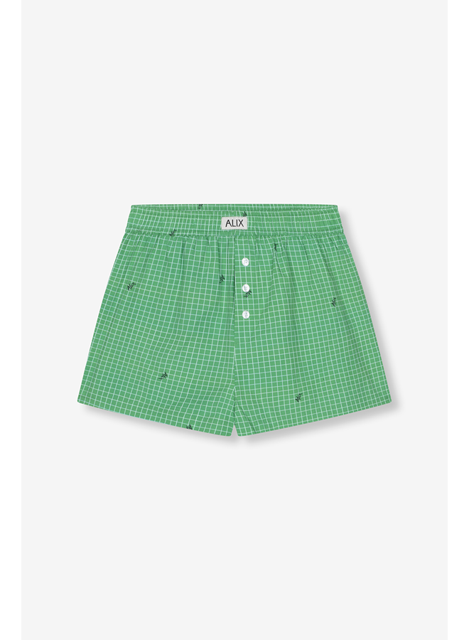 WOVEN CHECK POPLIN SHORT