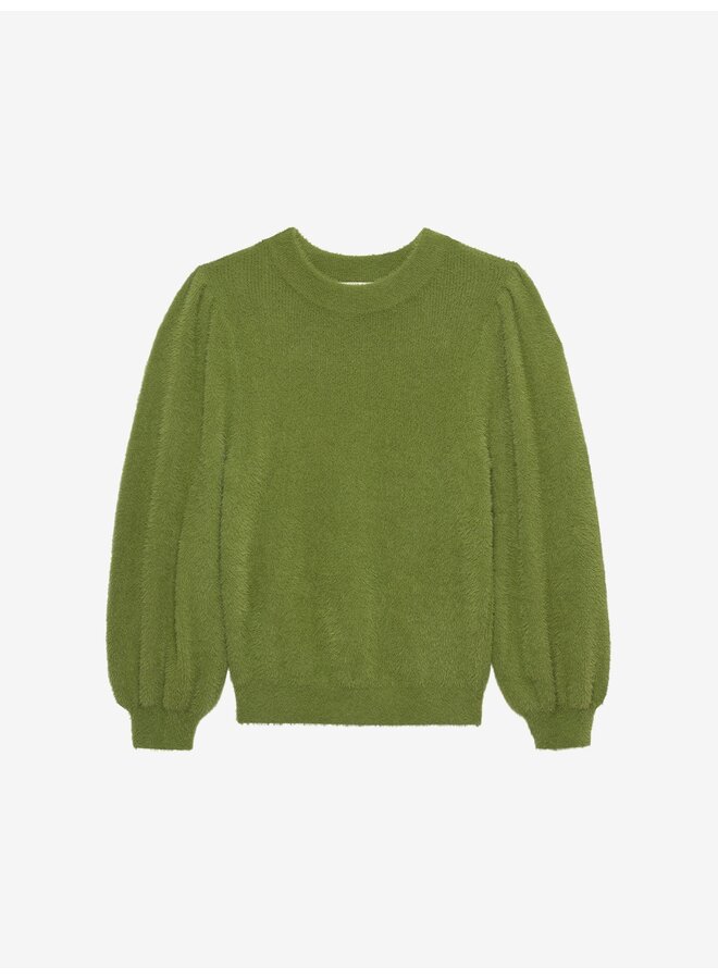 FUZZY PUFF SLEEVE KNIT