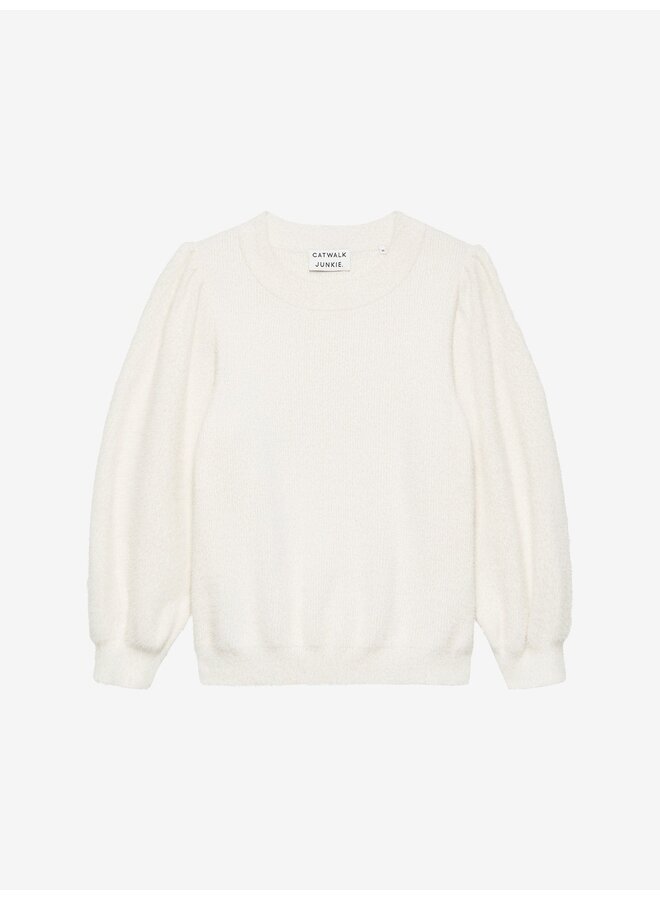 FUZZY PUFF SLEEVE KNIT