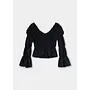 SADIE BLACK RUCHED BLOUSE